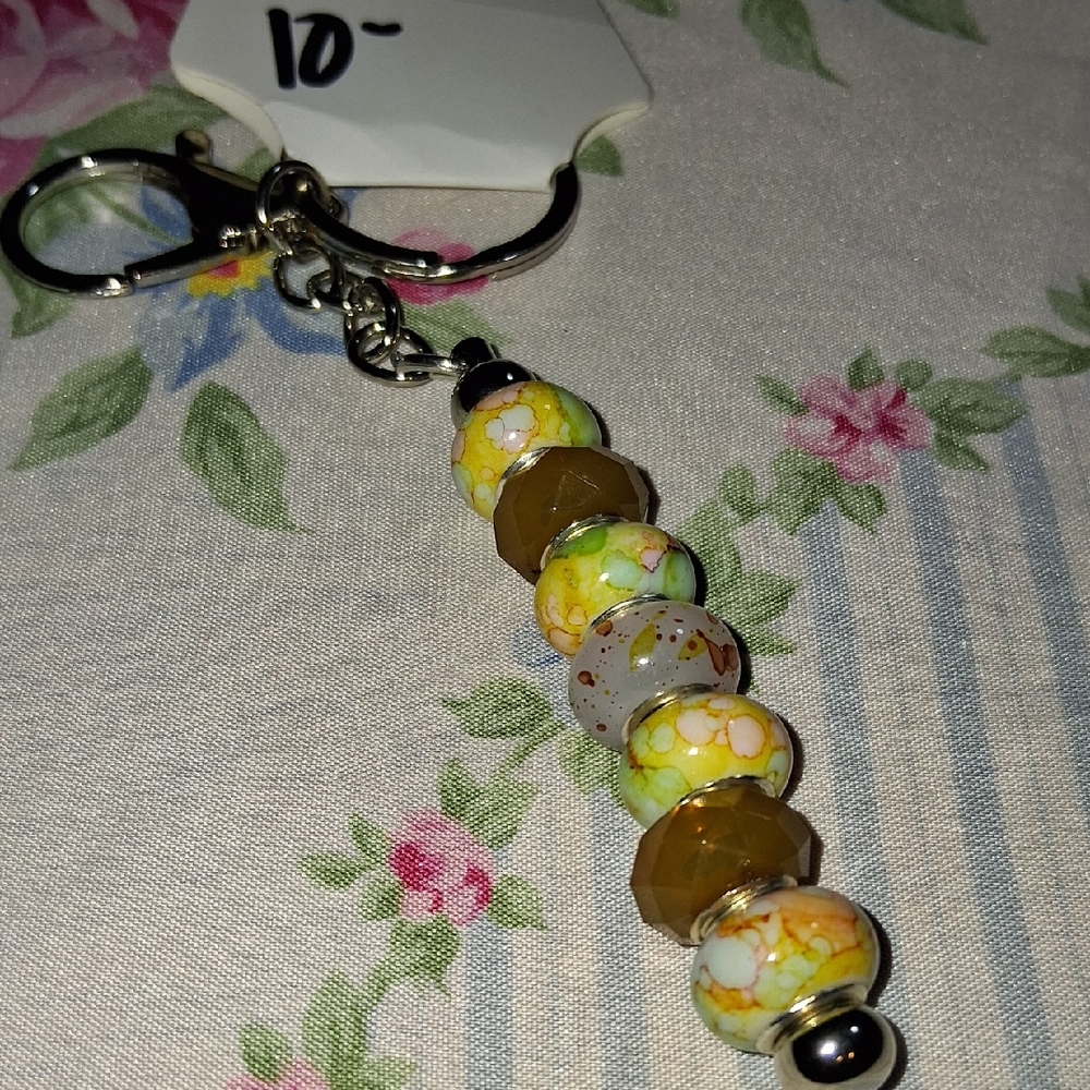 Floral Beaded Keychain